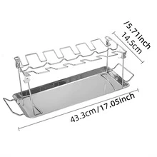 1 Set (2pcs) Fordable Stainless Steel Bbq Grill & Griddle Combo - Bạc - Xem 6