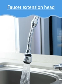 1入組水龍頭防濺噴頭,節水裝置,旋轉式延長上水龍頭連接器,淋浴花灑,兩個調節模式和更長的設計,適用於內螺紋24mm和外螺紋22mm的水龍頭 - 銀色 - 查看 9