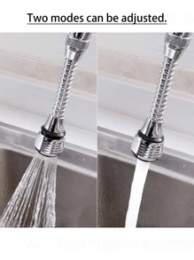 1入組水龍頭防濺噴頭,節水裝置,旋轉式延長上水龍頭連接器,淋浴花灑,兩個調節模式和更長的設計,適用於內螺紋24mm和外螺紋22mm的水龍頭 - 銀色 - 查看 12