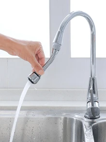 1入組水龍頭防濺噴頭,節水裝置,旋轉式延長上水龍頭連接器,淋浴花灑,兩個調節模式和更長的設計,適用於內螺紋24mm和外螺紋22mm的水龍頭 - 銀色 - 查看 4