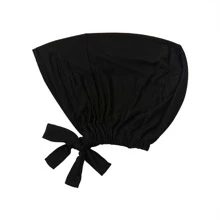 女士包頭巾 - 黑與白 - 查看 3