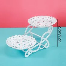1 件塑料多層水果盤、糖果盤、蛋糕架和服務拼盤,適用於客廳、接待、展示 - 白色 - 查看 2