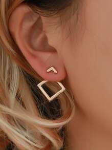 1 đôi Hình kim cương Bông tai stud - Vàng - Xem 1