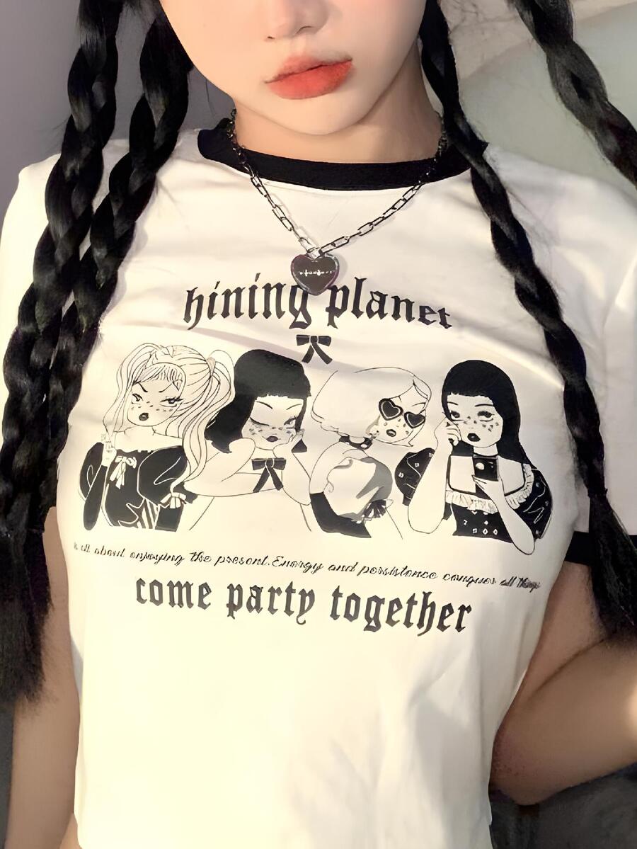 Crop Top Casual Mujer Playera Blusas Juveniles Moda Elegante - XL - Ver 1