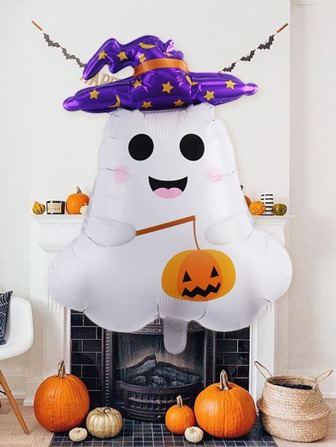 1 个/3 个万圣节幽灵气球，幽灵气球白色幽灵形万圣节主题派对铝箔气球，万圣节幽灵主题生日，圣诞节