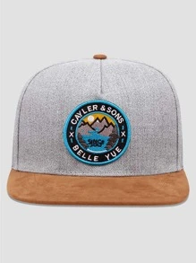 1pc Men's Baseball Cap With Mountain Embroidery Design, Outdoor Hip Hop Hat Street - Grey - View 2