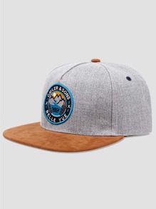 1pc Men's Baseball Cap With Mountain Embroidery Design, Outdoor Hip Hop Hat Street - Grey - View 1