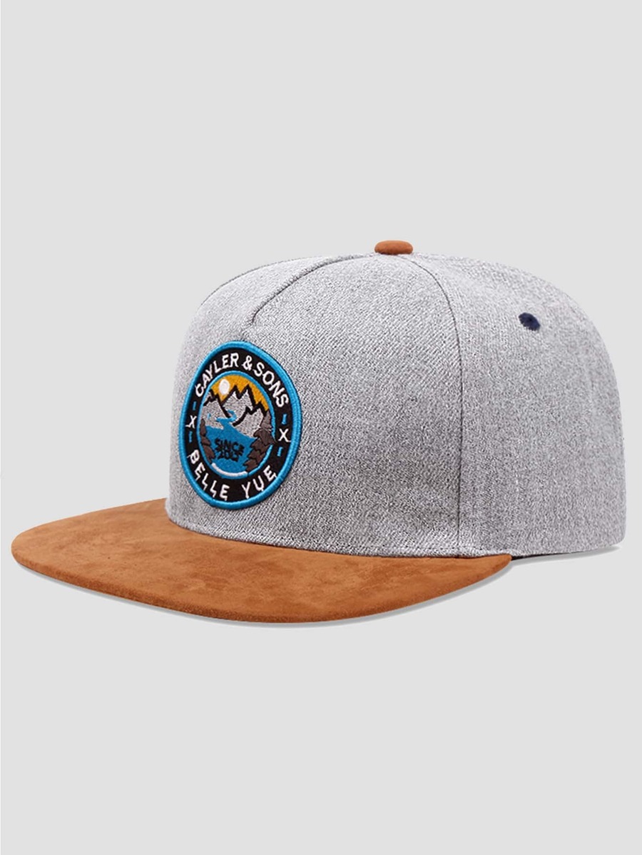 1pc Men's Baseball Cap With Mountain Embroidery Design, Outdoor Hip Hop Hat Street - Grey - View 1