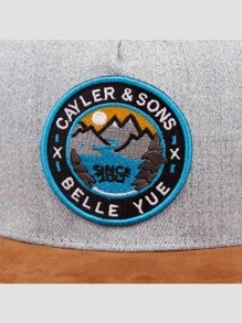 1pc Men's Baseball Cap With Mountain Embroidery Design, Outdoor Hip Hop Hat Street - Grey - View 6