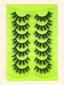 Happy Butterfly 對/套自然風格人造睫毛，捲曲人造水貂睫毛，手工交叉濃密捲曲睫毛 - 黑色 - 查看 2