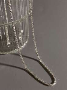 1pc Shimmering Silver Chain Necklace