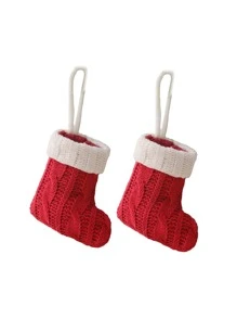 1 Miếng Mini Dệt kim Đồ dao Giá đỡ , Đỏ  Dệt kim Còn hàng Dao Và Cái nĩa Bộ Đối với Giáng sinh Đồ trang trí - Đỏ - Xem 4