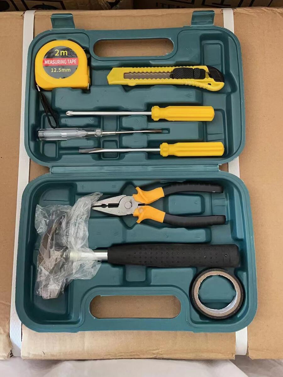 8pcs/set Car Repair Tool Kit For Automotive Emergency With Tool Box - Multicolor - View 1