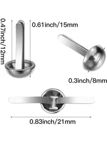 plata redondo Hebillas , adecuado para Bricolaje y manualidades con obra de arte , Decoración , álbumes de recortes - Plateado - Ver 2
