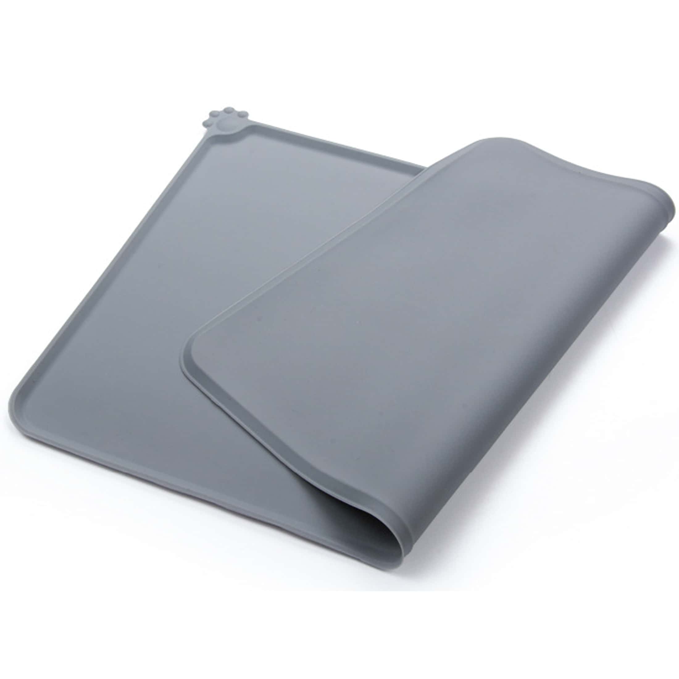 灰色的矽膠寵物餵養地墊 - 灰色 - 查看 1