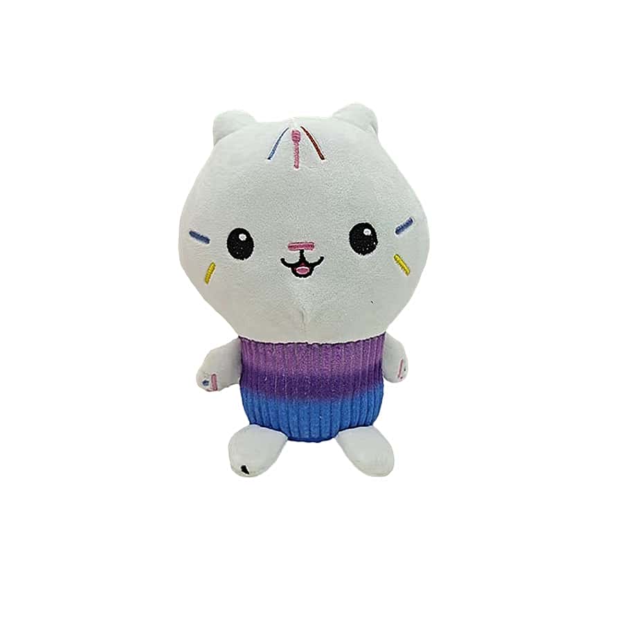 可愛貓形毛絨玩具合適的適用於12,白色 - 白色 - 查看 1