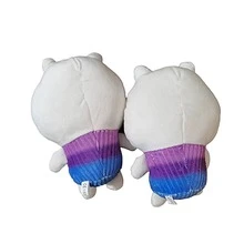 可愛貓形毛絨玩具合適的適用於12,白色 - 白色 - 查看 4