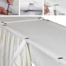 1 件浅紫色薄纱桌裙，9 英尺（长）X 30 英寸（高），适用于婚礼、生日派对装饰 - 淡紫色 - 查看 5