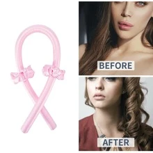 3 件套（卷发棒 + 2 个发圈）睡眠卷发棒发圈珍珠海绵大波浪卷发管，无热卷发器，送给女性的绝佳圣诞礼物，适合日常使用、房间、客厅、浴室装饰、圣诞节、万圣节、新年、情人节（多色可选） - 1-公主粉(捲髮棒+2個髮圈) - 查看 6
