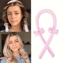 3 件套（卷发棒 + 2 个发圈）睡眠卷发棒发圈珍珠海绵大波浪卷发管，无热卷发器，送给女性的绝佳圣诞礼物，适合日常使用、房间、客厅、浴室装饰、圣诞节、万圣节、新年、情人节（多色可选） - 1-公主粉(捲髮棒+2個髮圈) - 查看 5