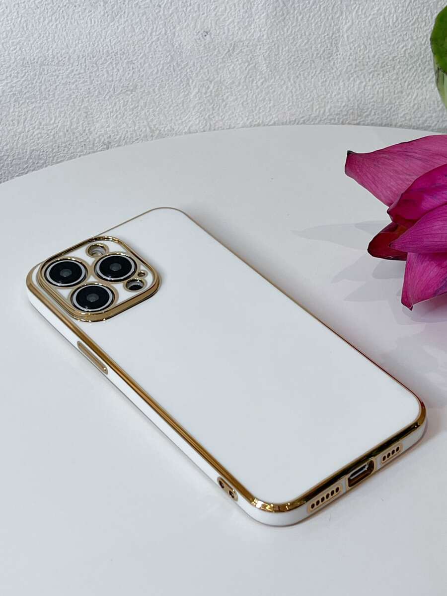 Apple Basic Phone Cases Plating Phone Case - White - View 1