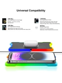 Bonola車用無線充電器矽膠防滑墊高效感應相容iPhone12/13/14/8/X/XR/三星/小米11 15W無線快充 - 黑色 - 查看 8