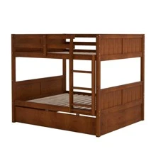 MERAX Full Over Full Bunk Bed With Twin Size Trundle - Walnut - View 4