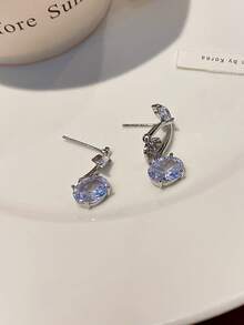 1 Par Aretes Con Diseño Elegante Y Único En Forma De Cereza Con Detalles - Plata antigua - Ver 2