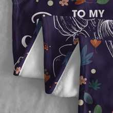 Purple Printed Letter Blanket For Daughter's Couch - Multicolor - View 5