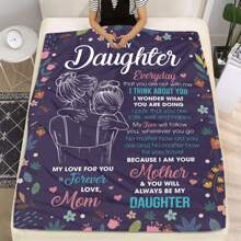 Purple Printed Letter Blanket For Daughter's Couch - Multicolor - View 3