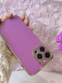 Apple Basic Phone Cases Plain Phone Case - Purple - View 4
