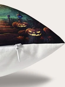 1pc Halloween Pumpkin Digital Print Pillowcase Cover - Multicolor - View 7