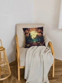 1pc Halloween Pumpkin Digital Print Pillowcase Cover - Multicolor - View 3