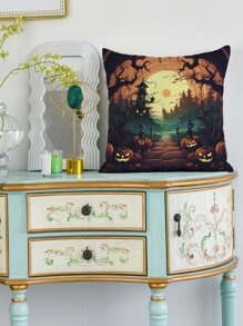 1pc Halloween Pumpkin Digital Print Pillowcase Cover - Multicolor - View 6