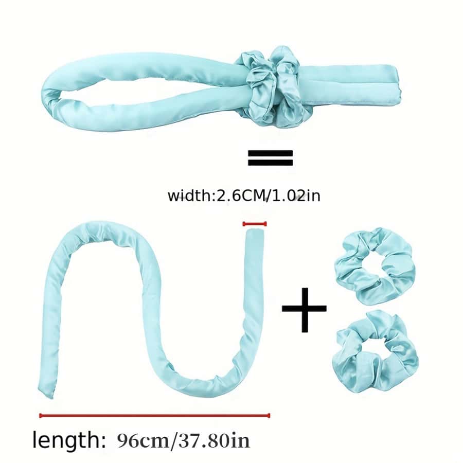 1pc (hair Curling Rod + 2 Hair Ties) Sleeping Pearl Sponge Wave Noheat
