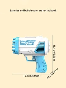 1入組32孔太空泡泡槍，兒童泡泡機手持加特林玩具 - 寶藍色 - 查看 4