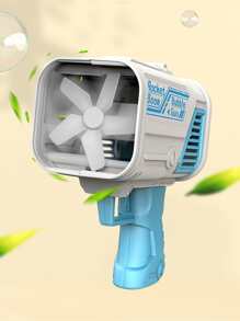 1入組32孔太空泡泡槍，兒童泡泡機手持加特林玩具 - 寶藍色 - 查看 6