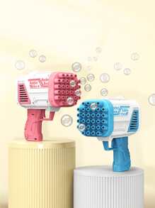 1入組32孔太空泡泡槍，兒童泡泡機手持加特林玩具 - 寶藍色 - 查看 5