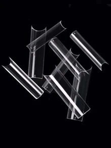 240pcs/Box C Curve Extra Long Clear Pipe False Nails Press On Nails Nail Supplies - Clear - View 5