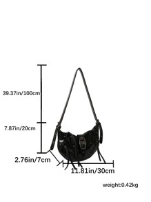 1pc Fashionable Armpit Bag With Rivet Decoration