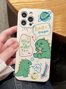 Cartoon Dinosaur Phone Case - White - View 2