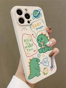 Cartoon Dinosaur Phone Case - White - View 3