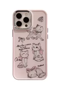 Cartoon Cat Print Phone Case