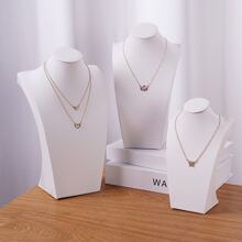 1pc Necklace Display Stand Jewelry Neck Model Rack, Mannequin Neck Forms Show Stand, Retail Store Prop - White - View 4