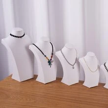 1pc Necklace Display Stand Jewelry Neck Model Rack, Mannequin Neck Forms Show Stand, Retail Store Prop - White - View 5