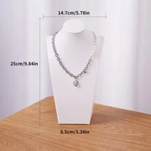 1pc Necklace Display Stand Jewelry Neck Model Rack, Mannequin Neck Forms Show Stand, Retail Store Prop - White - View 8