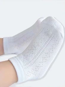 5 Pares De Calcetines Para Bebé En Color Sólido De Malla Transpirable - Multicolor - Ver 2