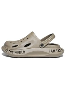 Men's Plus Size Breathable Hollow-out Sandals, Anti-slip And Wear-resistant For Summer - Khaki - View 3