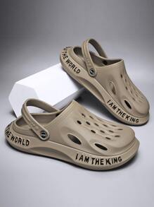 Men's Plus Size Breathable Hollow-out Sandals, Anti-slip And Wear-resistant For Summer - Khaki - View 2