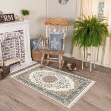 1 Miếng Hoa văn Vintage Tua Dệt Tấm thảm Chống trượt Bền chặt Phòng khách Phòng ngủ Ban công Đồ trang trí Thảm - Nhiều màu - Xem 2